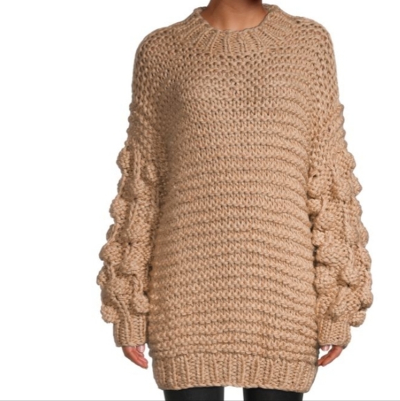 STELLAH Chunky Hand-Knit Longline Sweater - Picture 6 of 6